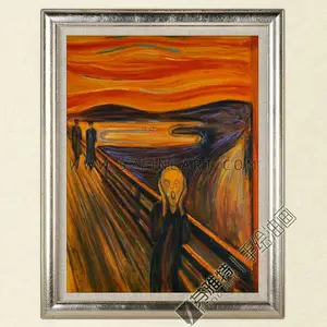 The Scream 1893, 100% Buatan Tangan Lukisan Morden Kanvas Reproduksi Edvard Munch