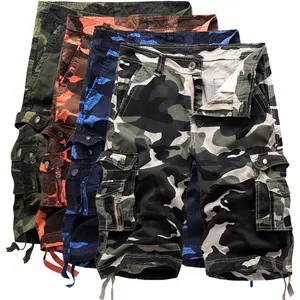 คุณภาพดีขายส่งที่กำหนดเองโลโก้ blank plain ราคาถูก camo mens cargo กางเกงขาสั้น