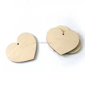 Liaocheng laser cut blank wood cutout heart wood craft