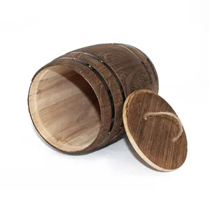 Useful convenient food storage coffee beans small wooden barrel