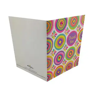 다채로운 사용자 정의 감사 인사말 반짝이 카드 코팅 종이 인사말 생일 선물 카드