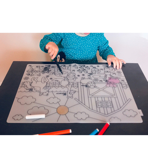 Silikon Tischset Kinder wasch bar Silikon Zeichnung Tischset - Product Image 1
