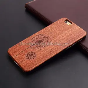 Nueva llegada! Bienes caso de madera natural grabado láser brújula diseño funda de teléfono móvil para iPhone6