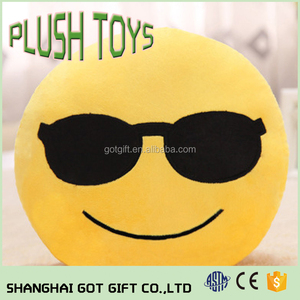 Yumuşak <span class=keywords><strong>Emoji</strong></span> İfade Pretty Yuvarlak Yastık LED Yastık Dolması Peluş Oyuncak - Product Image 2
