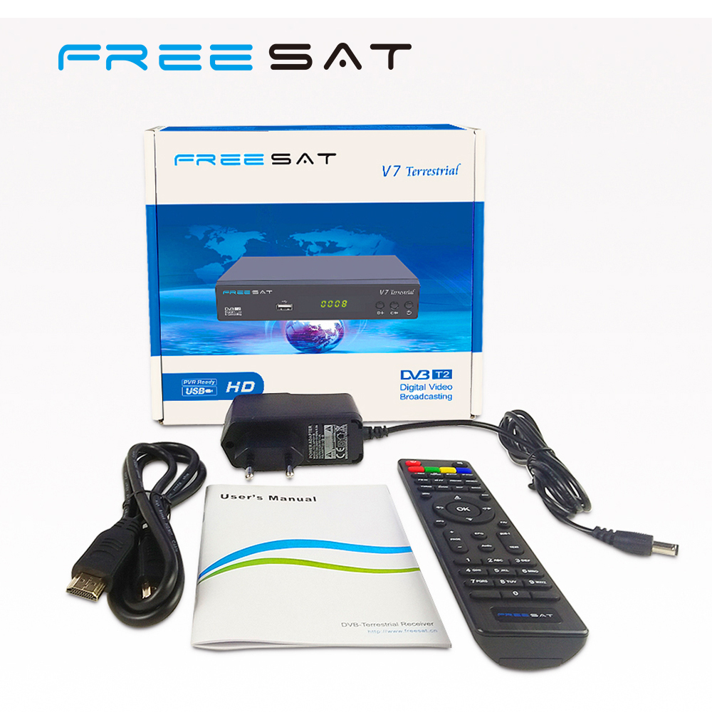 Myanmar Freesat V7 Rerrestrial Satellite Récepteur DVB-T2 Set Top Box Support USB WiFi Dongle
