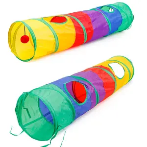 Productos para mascotas, gran oferta, juguetes interactivos para gatos, túnel inteligente plegable para gatos, túnel plegable colorido Arco Iris para gatos, juguetes al por mayor - Product Image 1