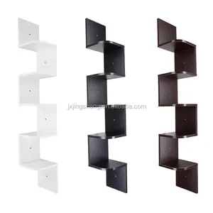 5 Tầng Wall Mount Corner Zig Zag Kệ Gỗ Nổi Giá Gỗ Đồ Nội Thất Gia Đình