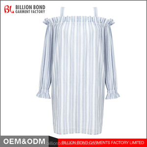 Mejores ventas de productos off-hombro simple <span class=keywords><strong>elegante</strong></span> cut out dress women casual camisa de vestir - Product Image 6