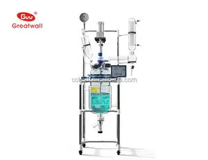 10-150L 工业化学夹套反应器玻璃生物反应器，来自实验室制造商，价格低廉