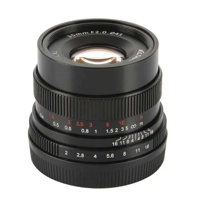 Viltrox 35Mm F2 Wide-Angle Aperture Besar Tetap Prime Lensa Kamera untuk NEX E Full Frame A7 A7SII A7RII A7R A6300 A6000