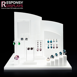 العرف الأبيض الاكريليك عالية الجودة مضادة خاتم عرض موقف - Product Image 2