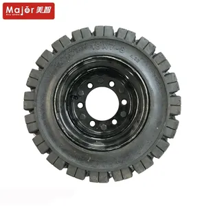 18 pollici di estrazione mineraria serie di pneumatici in gomma piena di alta carico ruote con cerchio in acciaio industriale 18x7-8