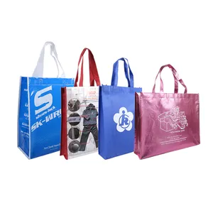 Di Prezzi all'ingrosso Su Ordinazione Stampato Ricicla Riutilizzabile PP Laminato Non Tessuto Tote Shopping Bags