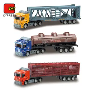 Mainan Diecast Mobil Mainan, Kendaraan Model 1/64 Logam Truk Kontainer Die Cast Mainan untuk Anak Laki-laki