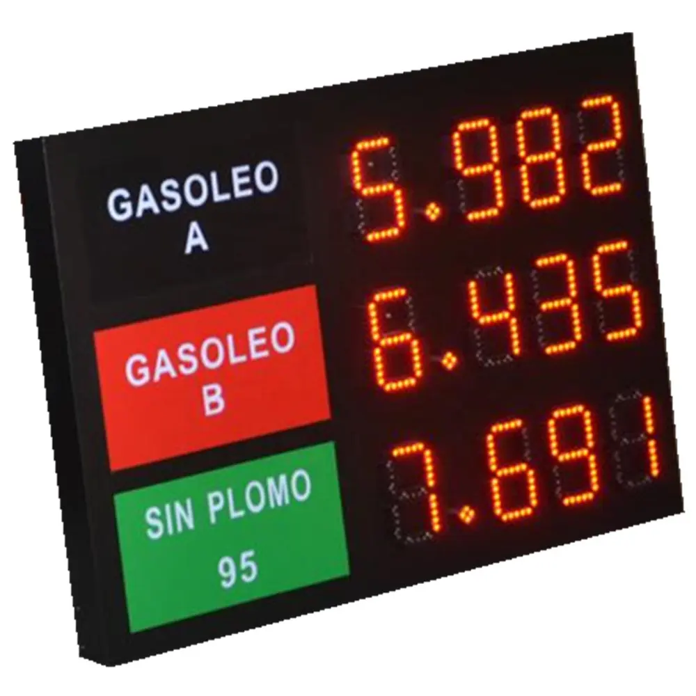 Station service à gaz numérique 8888, 4 chiffres, électronique de couleur verte, affichage de prix par LED, 7 segments