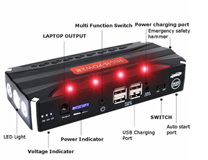 Démarreur de voiture portable 12 24 volts 12000mah multifonctionnel automatique 600a Rony - Product Image 3