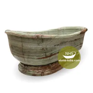 Chinese Custom Size Jade Freestanding Natural Green Onyx Bathtub