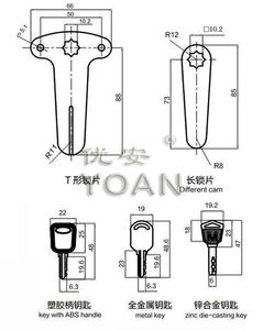 تصميم جديد خزانة توزيع الطاقة الكهربائية المعدنية صندوق من سبائك الزنك زر دفع داخلي/خارجي مقبض أرجوحة مقبض القفل - Product Image 4