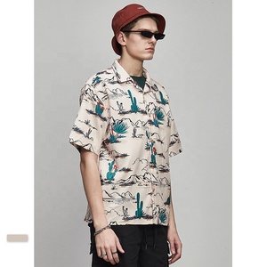 Trendy new custom Primavera e di Estate di Nuovo Modo Overide Stampato Allentato Manica Corta da <span class=keywords><strong>Uomo</strong></span> <span class=keywords><strong>Camicie</strong></span> - Product Image 2