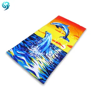 China Factory 100% Cotton Reactive Printed Custom Dolphin sea printed beach towel