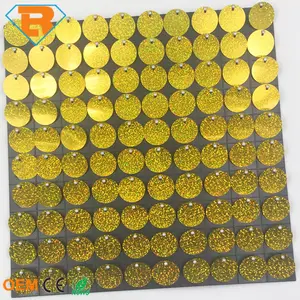 Shining Yellow Color Reflective Sequin Panel For Outdoor Sign Decorative