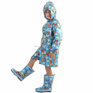 Impermeable Infantil Económico de China con Diseño de Animales de Dibujos Animados, Impermeable de Buena Calidad con Diseño de Búho, Poncho de Nailon para Niños - Product Image 2