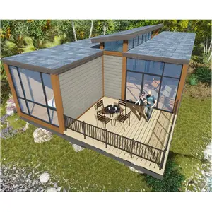조립식 집 별장 리조트 통나무 오두막 현대 조립식으로 만들어진 집 아름다운 가정