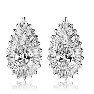 super quality jewelry earring fashion water shape noble wholesale stud earrings wedding girls zircon earring