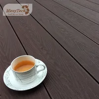 Eco-friendly easy installation woodgrain surface wood plastic composite outdoor bamboo decking flooring