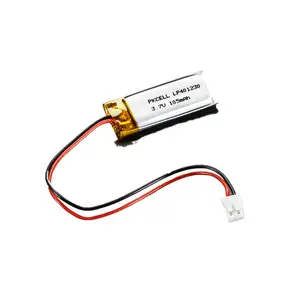 Pkcell 3.7v al litio ricaricabile batteria ai polimeri di batterie ai polimeri di lp401230 105mahli per strumento elettronico