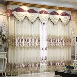 High Grade Curtain Fabric Jacquard Curtain With Valance