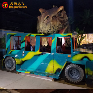 Modèle animatronique de dinosaure T-rex personnalisé pour parc d'attractions, décoration pour 5 personnes, mordant une voiture jeep, <span class=keywords><strong>prix</strong></span> de vente - Product Image 5