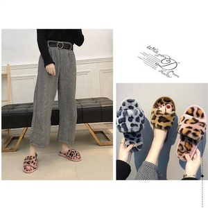 2019 Korea stil mode schuhe haushalt hausschuhe gelb nette sexy leopard print gleitet sandalen - Product Image 3