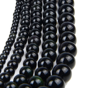 Naturale Nero Ossidiana Perline di Pietra Strand 4 6 <span class=keywords><strong>8</strong></span> 10 12mm per il Braccialetto Monili Che Fanno - Product Image 1