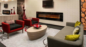 72 polegada blanc faux flamme foyer électrique mural - Product Image 1