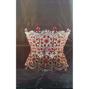 Couronne de diadème Royal en plaqué or, 50 pièces, couronne de spectacle, complet en cristal, pour femmes