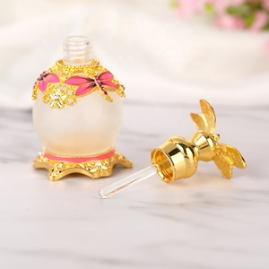 Flacon de parfum avec motif libellule en alliage métallique, bouteille vide pour huile essentielle, Antique, 1 pièce, 15ml, #70010S - Product Image 3