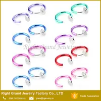16g Nose Ring 16G And 14G Black Stainless Steel Nose Septum Ear Hoop Ring