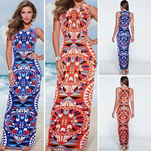 Vestido largo de verano sin mangas para mujer, estampado bohemio - Product Image 3