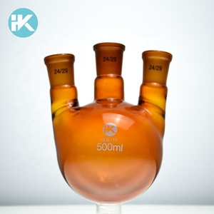 Estándar de alta calidad de la boca 100 ml 3 cuello fondo redondo frasco oblicua forma cuello 3 hirviendo frasco - Product Image 6