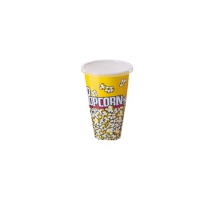Saco de popcorn de plástico personalizado fabricante, venda quente impressão personalizada de parede única descartável popcorn balde com tampa - Product Image 2