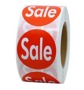 Hybsk Rode Retail "Sale" Stickers 1.5 "Ronde Cirkel Labels 500 Totaal Per Roll