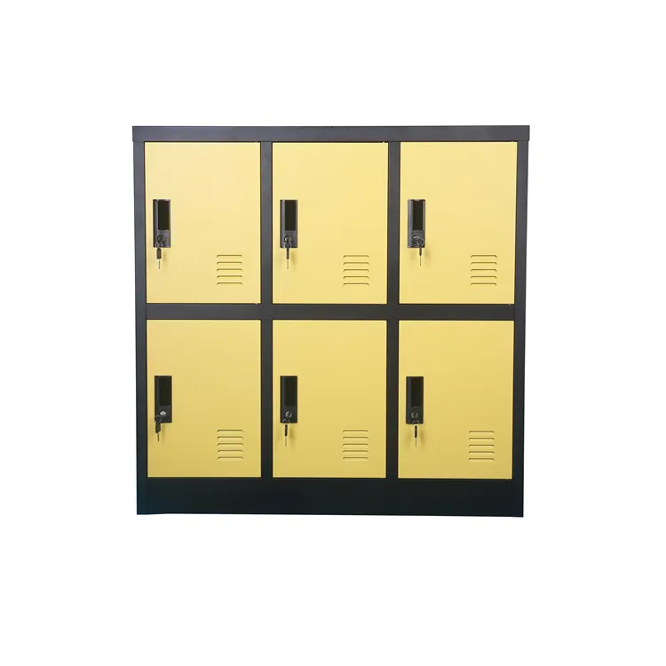 Top Sale Metall Büro 6 Tür Gelb Farbe Lower Storage Locker Cabinet