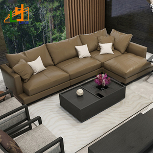 Sofá de esquina moderno de gama alta, muebles para el hogar de moda contemporánea de fábrica de China, cuero genuino con relleno de esponja, precio bajo - Product Image 2