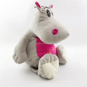 8 "/20 cm peluche animal lindo hipopótamo gris suave felpa juguete de peluche animal - Product Image 2