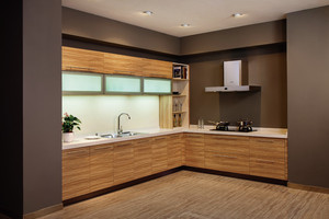 Mobili da <span class=keywords><strong>Cucina</strong></span> in Melamina <span class=keywords><strong>Color</strong></span> <span class=keywords><strong>Noce</strong></span> Chiaro, Armadi da <span class=keywords><strong>Cucina</strong></span> Autoassemblabili - Product Image 4