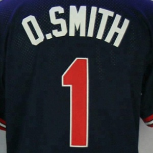 Personalizzato Ozzie Smith #1 Blu Navy Migliore Qualità Cucita Jersey - Product Image 1