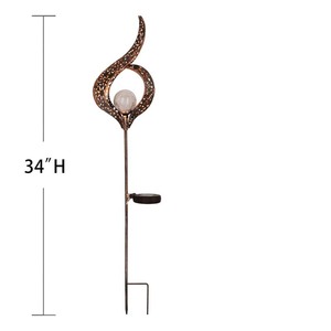 Lampe <span class=keywords><strong>solaire</strong></span> de jardin étanche IP65 avec <span class=keywords><strong>globe</strong></span> en verre craquelé LED et piquet lunaire, éclairage LED alimenté par batterie - Product Image 3