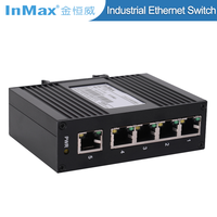 Fabricante InMax, convertidor de medios de carril DIN, 12v 24v 36v, cámara ip, interruptor de red al aire libre, mini interruptor ethernet industrial