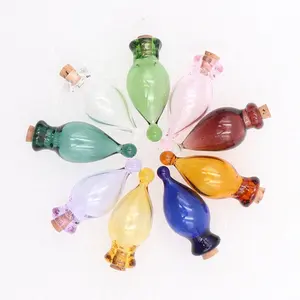 Reusable Teardrop Jar Hand Blown Hollow bottle Big Capacity Perfume Oils Glass Vial Pendant for Necklace Jewelry Vials
